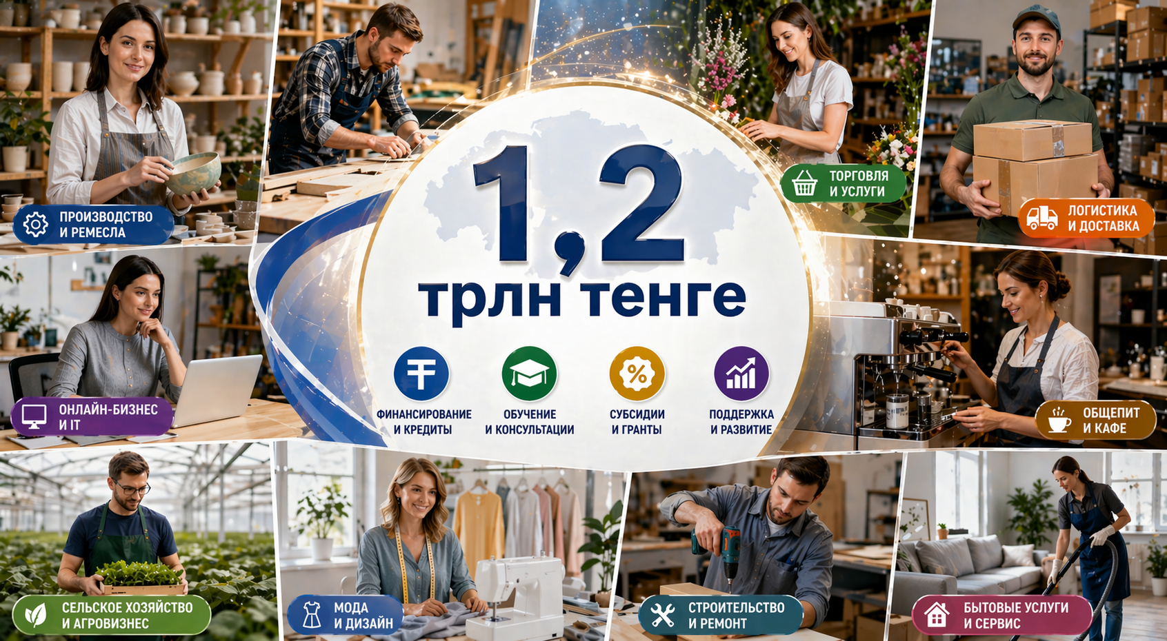 На малый бизнес направят 1,2 трлн тенге  