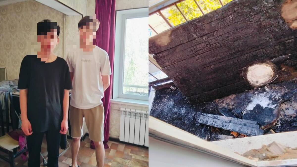 Қызылордада полицей өрттен 2 жасөспірімді аман алып қалды