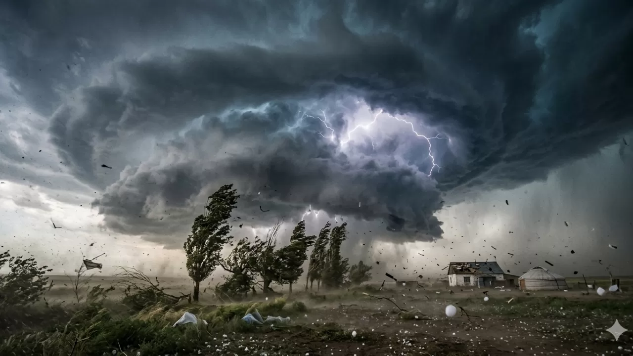 Снег, град и ветер до 30 м/с: на Казахстан надвигается мощный циклон