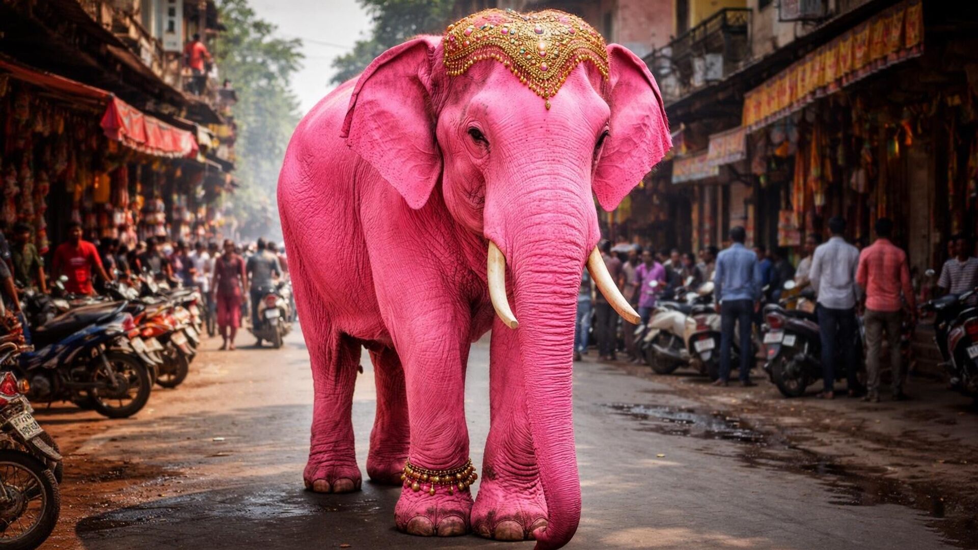 Үндістанда әдемі кадр үшін қызғылт түске боялған піл өлді 