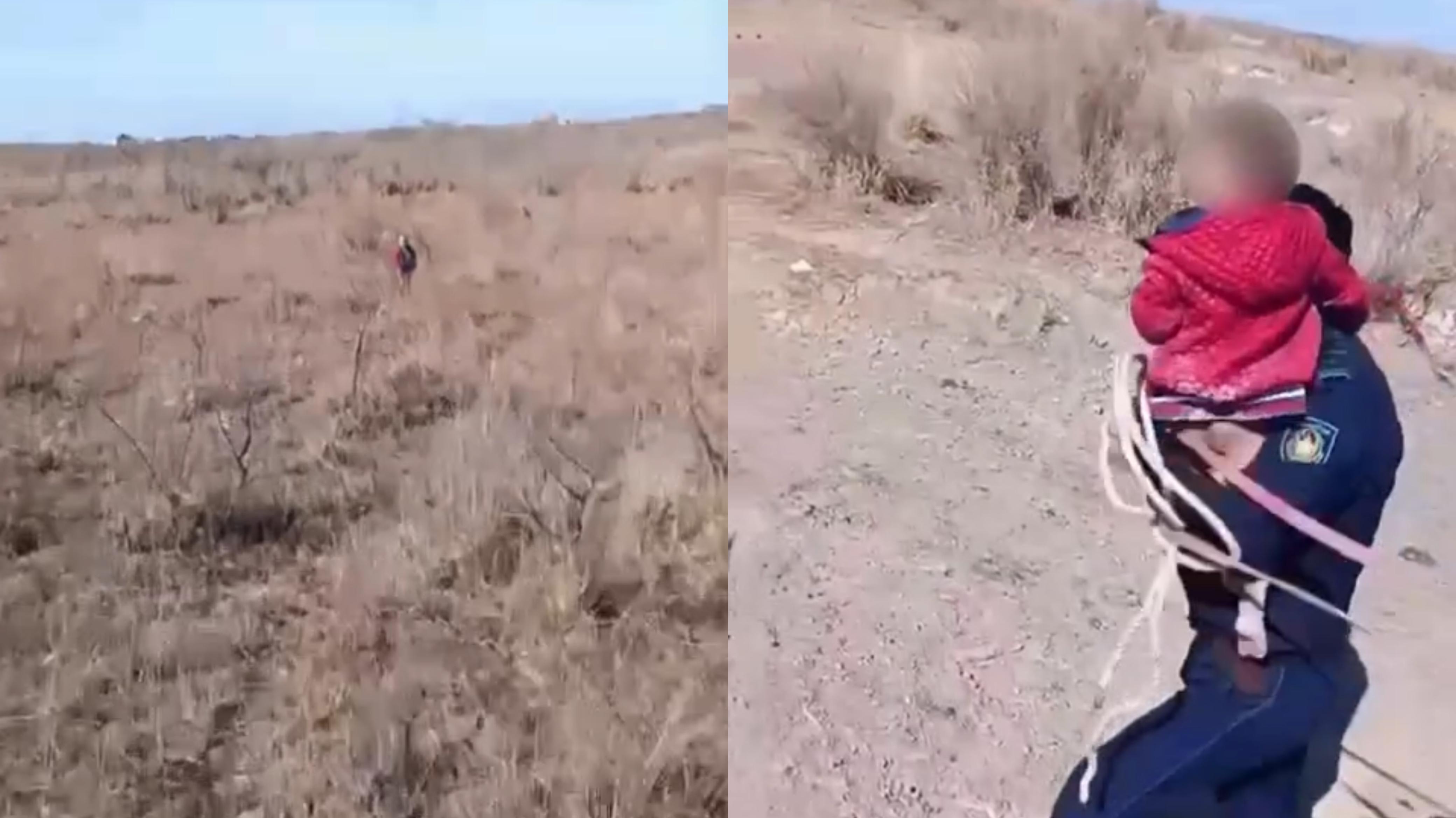 &laquo;Келе ғой, айналайын&raquo;: Абай облысында полицей адасып кеткен 3 жасар баланы айдаладан тапты