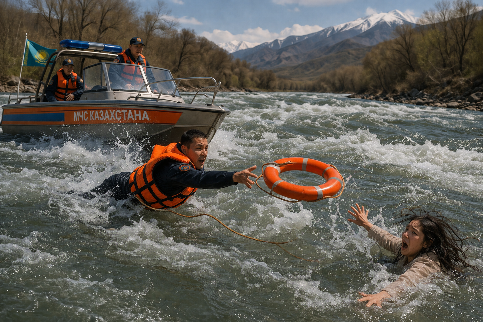 Спрыгнувшую с моста несовершеннолетнюю девушку спасли в Атырау 