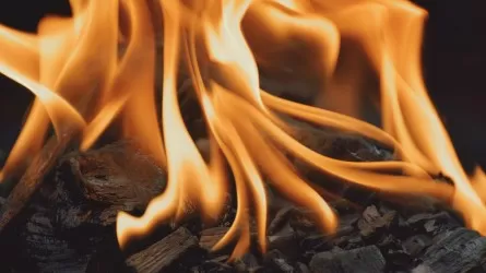 Крупный природный пожар разгорелся в Конаеве