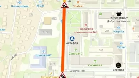 Оживленную улицу Алматы закроют на ночь