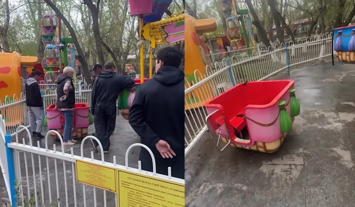"Қыздарымды басып қала жаздады": Астанадағы саябақта балалар мінген аттракцион үзіліп кеткен