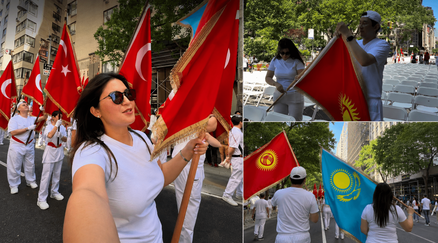 АҚШ-та қырғыз туына құрмет көрсеткен қазақ жастары алғыстың астында қалды