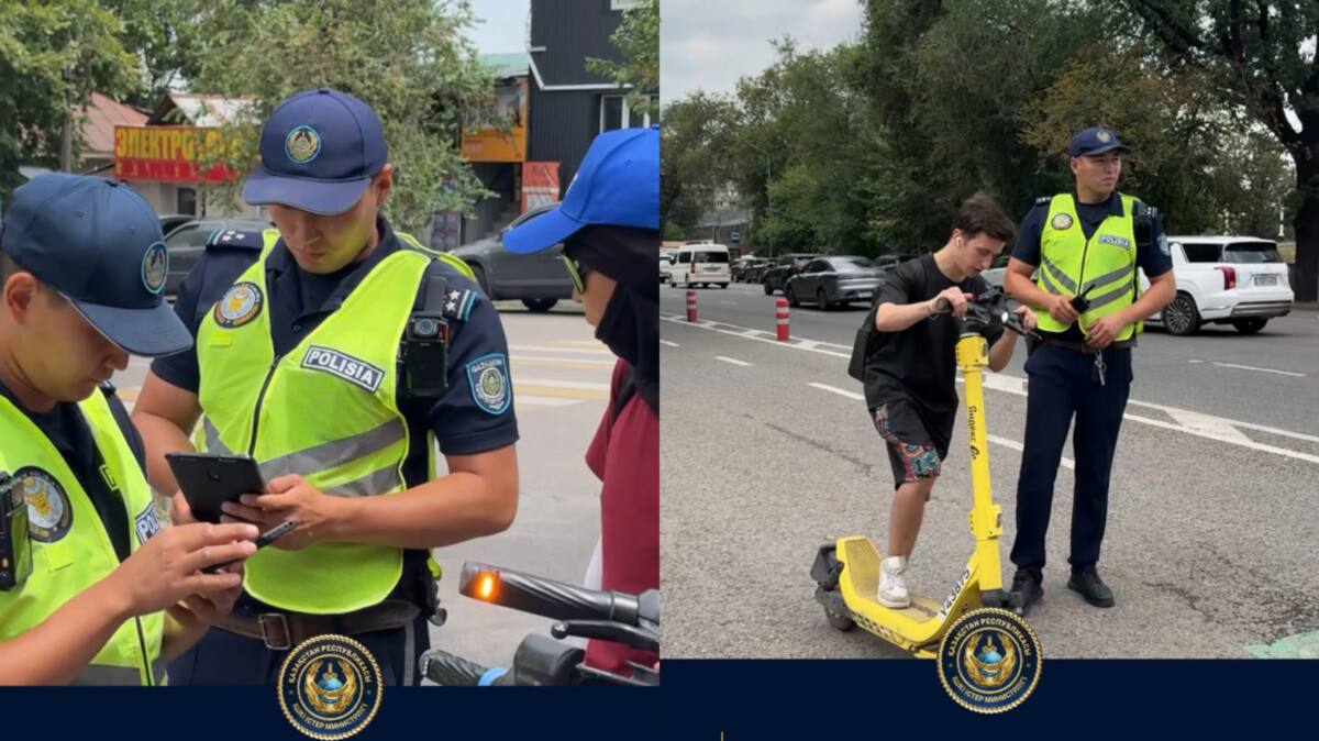 Бір самокатқа үш адам міну: полиция қауіпсіздікке шақырды