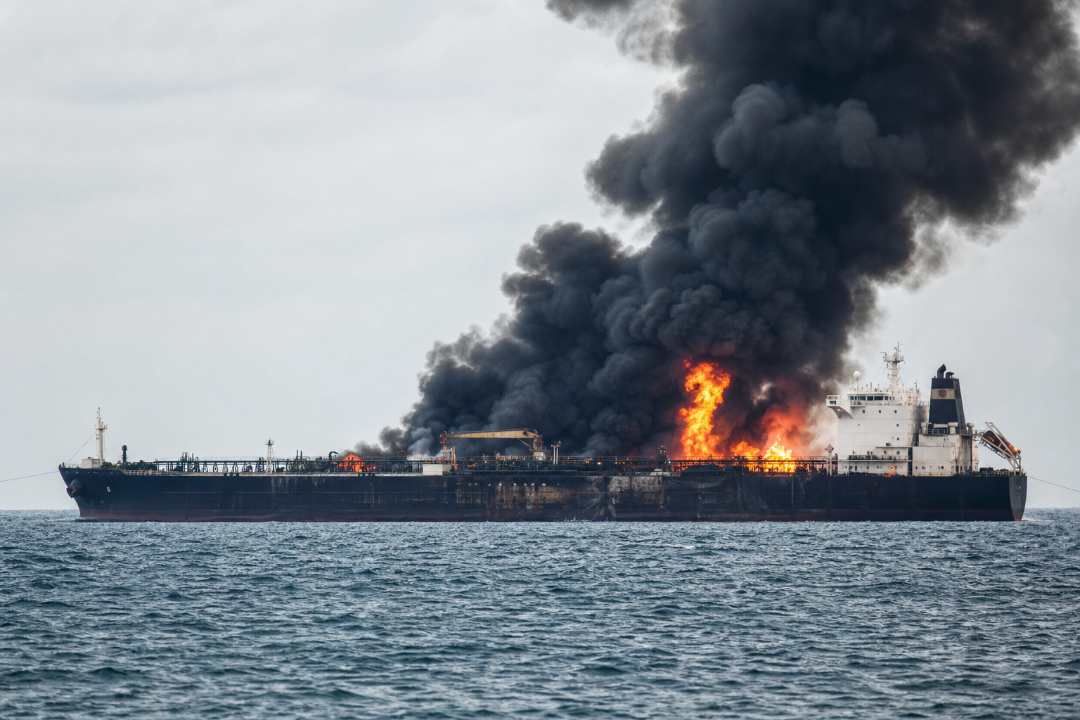 Пожар на танкере сорвал погрузку казахстанской нефти на терминале КТК  