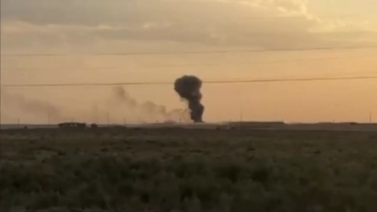 Взрыв на территории воинской части в Арыси попал на видео 