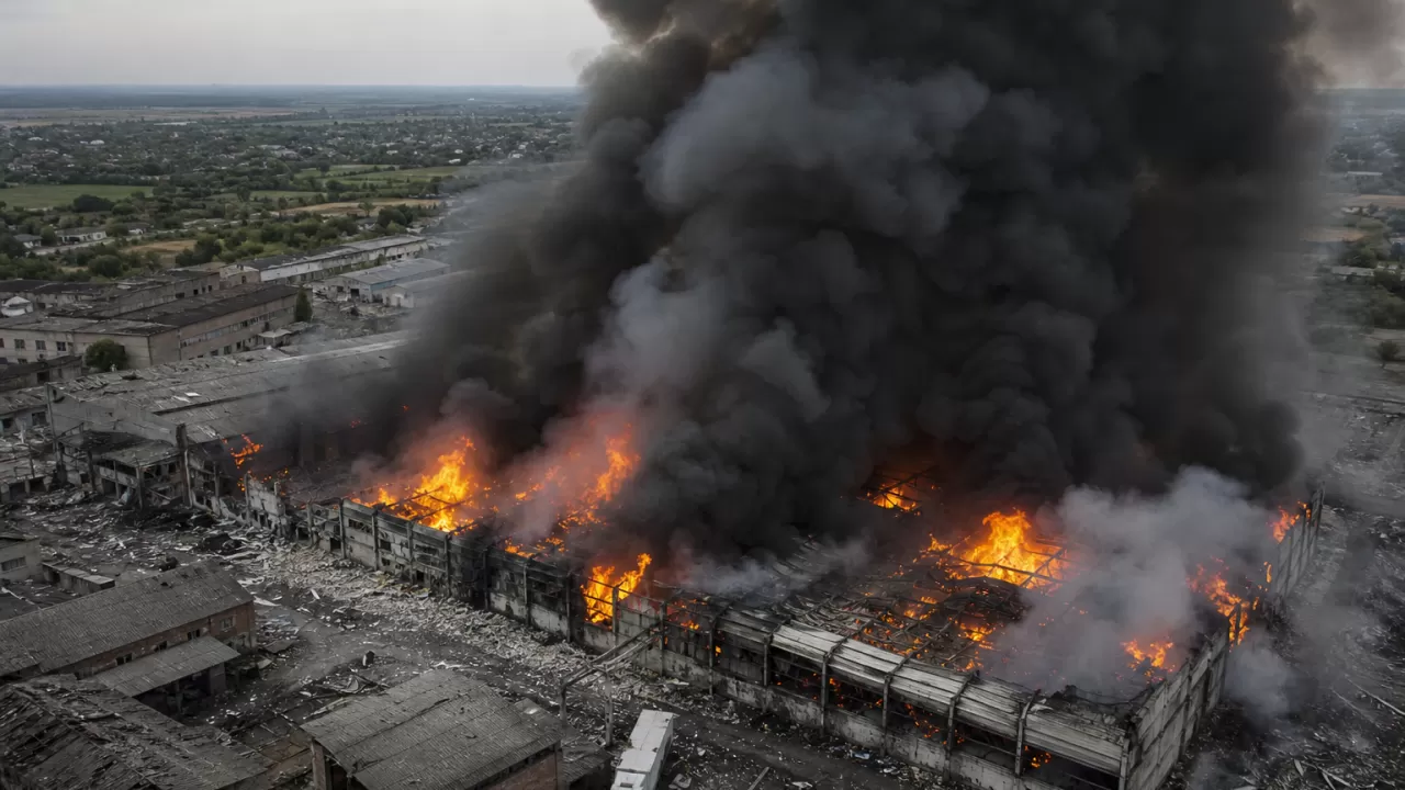 Склад Ozon загорелся после атаки БПЛА на соседнюю с Казахстаном область