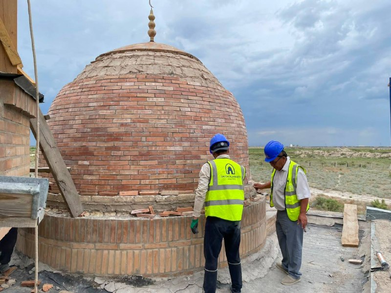 Өзбекәлі Жәнібек кесенесінде қалпына келтіру жұмыстары жалғасып жатыр