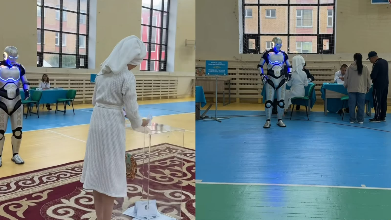 Астанада сайлау таңы ерекше көрініспен басталды
