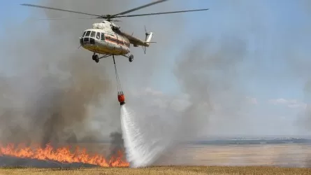 Пожар в Асу-Булакском лесхозе: вертолеты сбросили почти 300 тонн воды на горящий лес