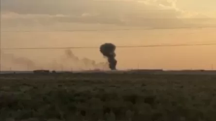 Взрыв на территории воинской части в Арыси попал на видео 
