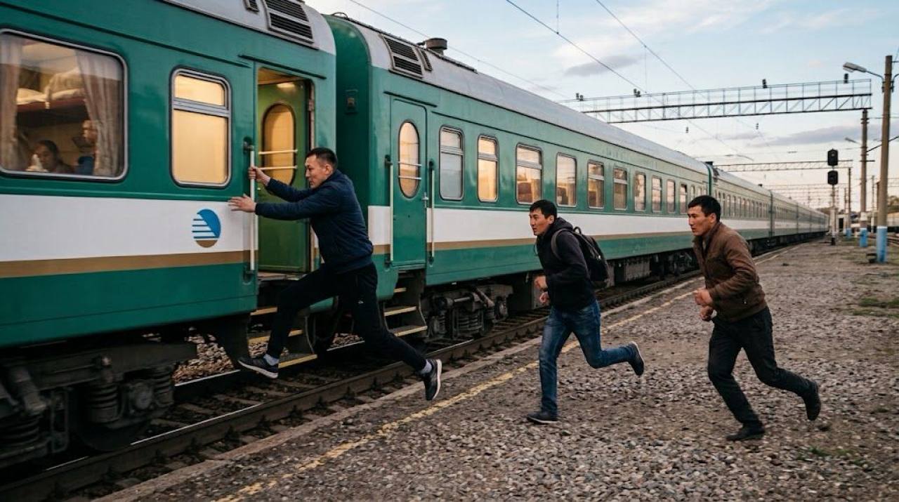 Алматыда жүріп бара жатқан пойызға секіріп мінбек болған 3 адам ұсталды