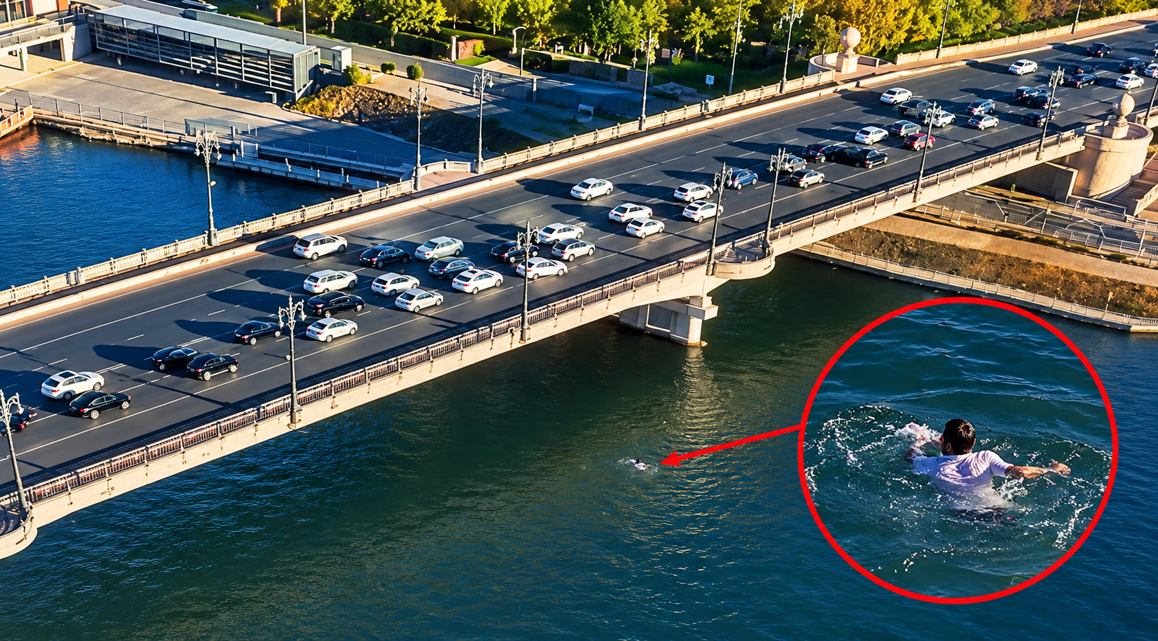 В Астане мужчина бросился в воду с моста