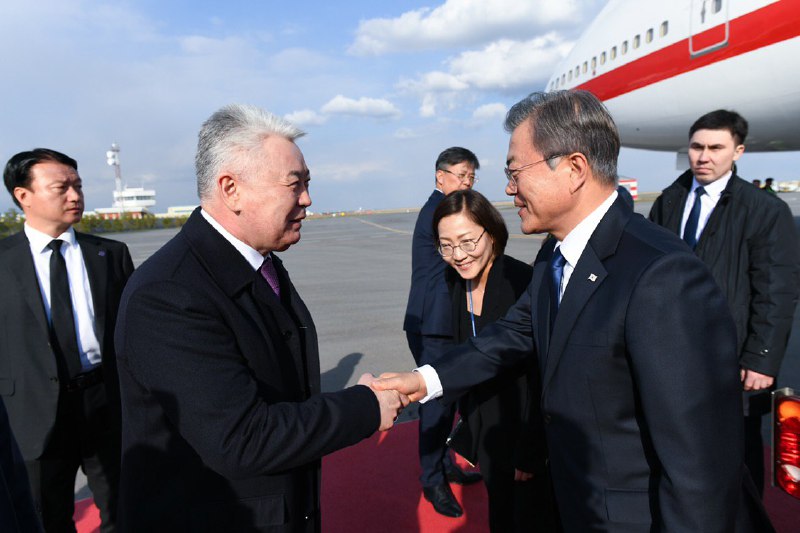 Президент Республики Корея прибыл в Казахстан