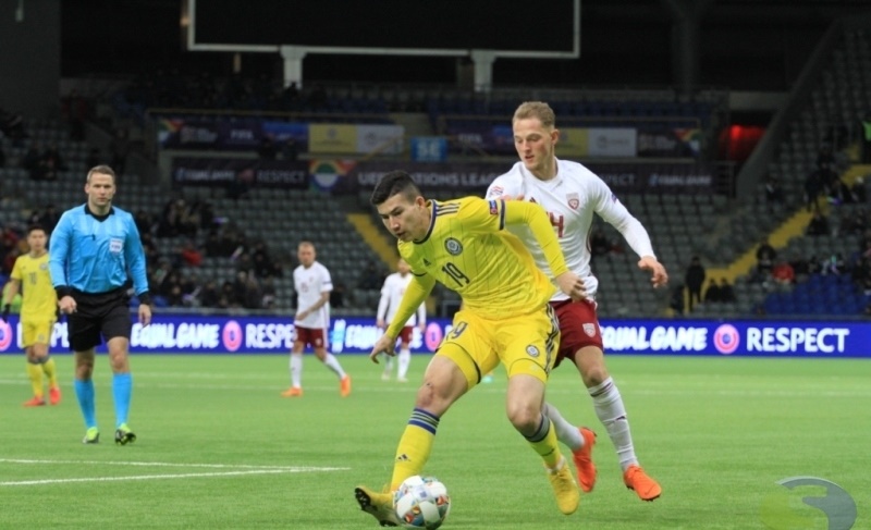 Сборная Казахстана во второй раз сыграла вничью с Латвией в Лиге наций УЕФА