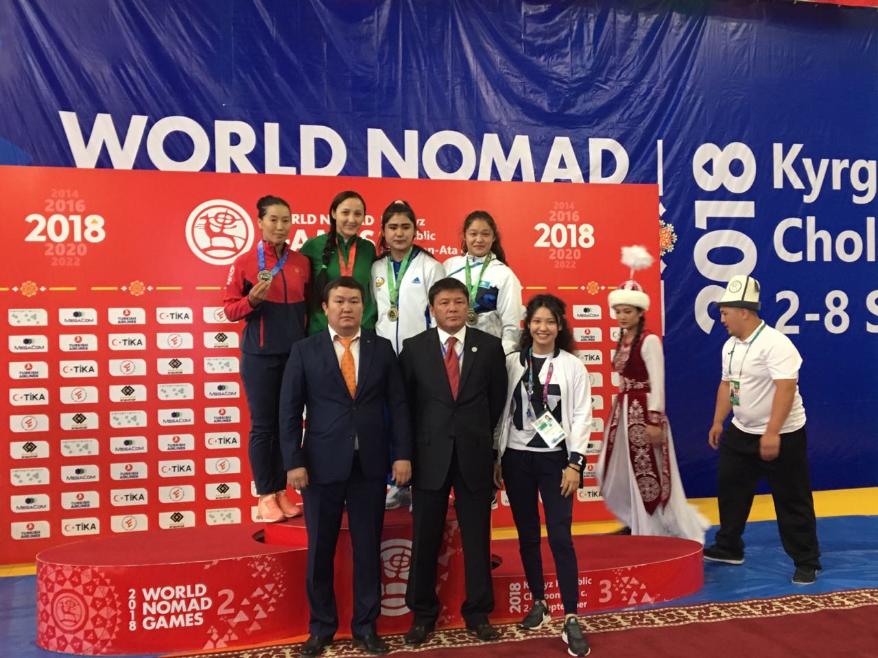 Казахстанские спортсмены завоевали пять медалей в национальной борьбе кыргызов на III Всемирных играх кочевников