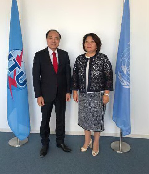 Постпред Казахстана в Женеве провела встречу с генсеком Международного союза электросвязи