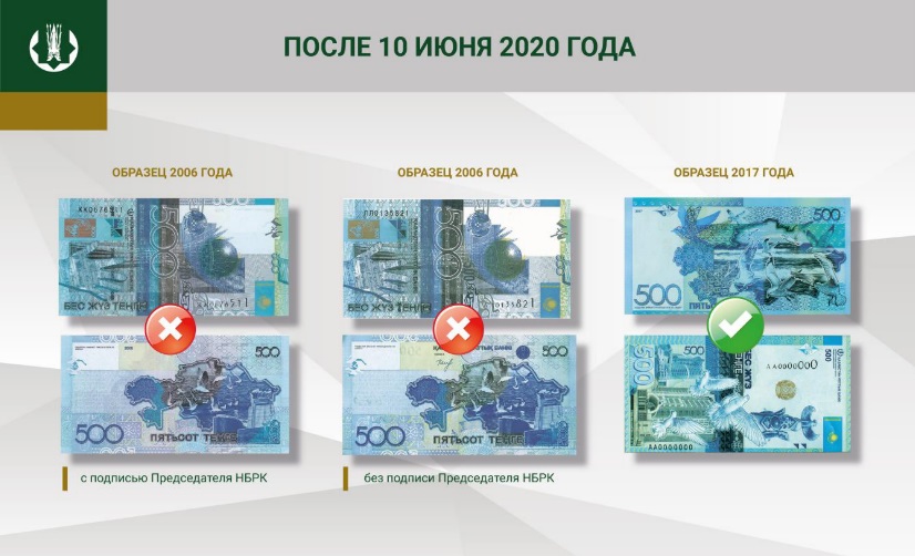 Период обращения банкнот номиналом 500 тенге образца 2006 года завершается 10 июня