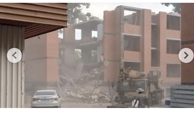 В Павлодаре произошло обрушение строящегося жилого дома
