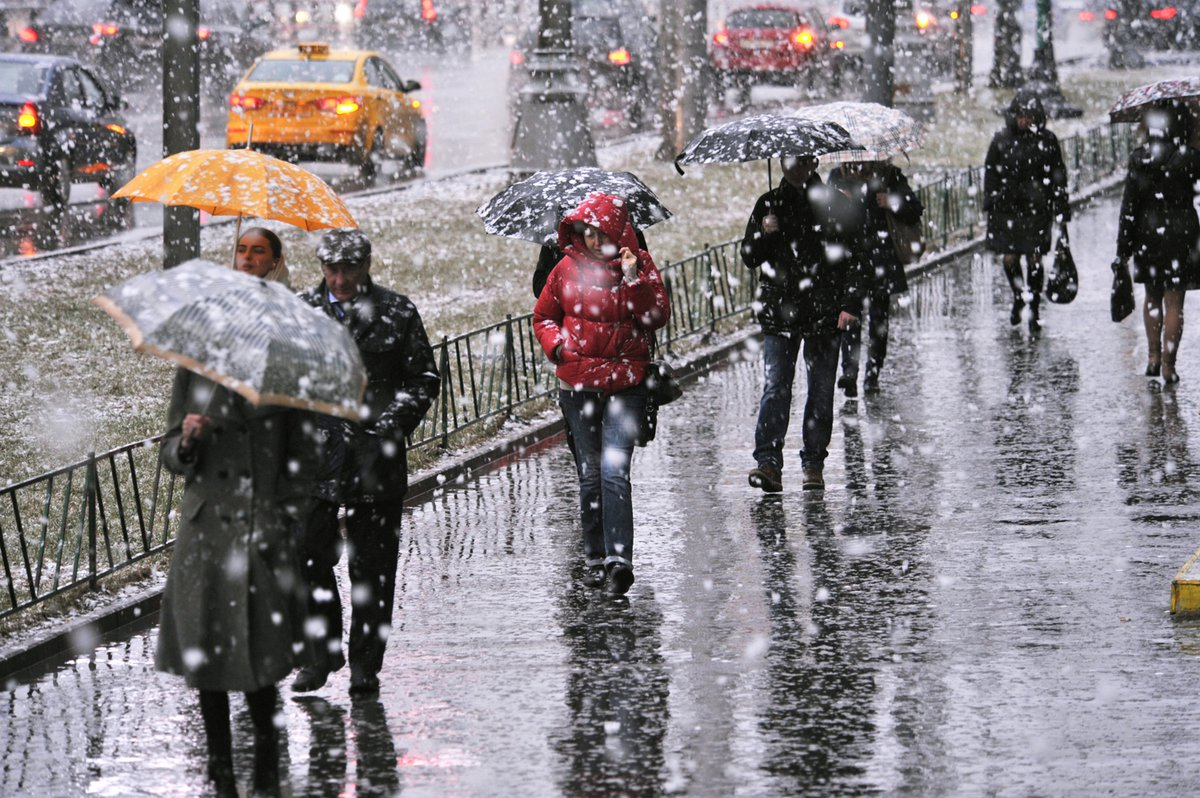 Синоптики прогнозируют дождь со снегом на юго-востоке страны