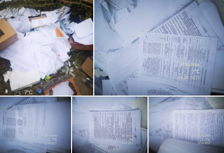 Служебные документы и личные дела сотрудников полиции нашли на мусорке в Кокшетау